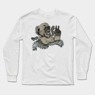 Peace Gorilla Long Sleeve T-Shirt